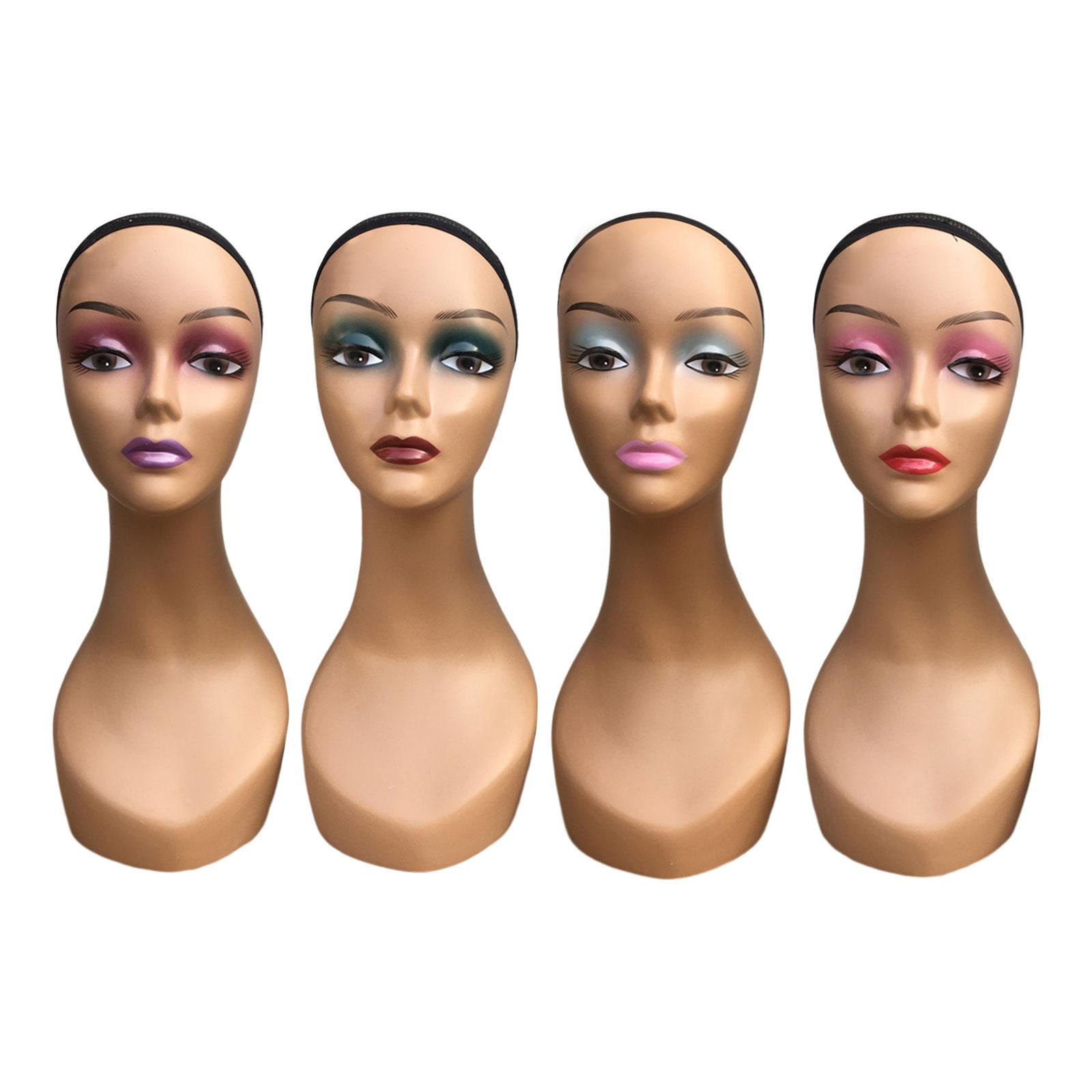 Female Mannequin Head with Makeup Durable Hat Display Rack for Wigs Displaying Making Jewelry Necklace Hats Glasses