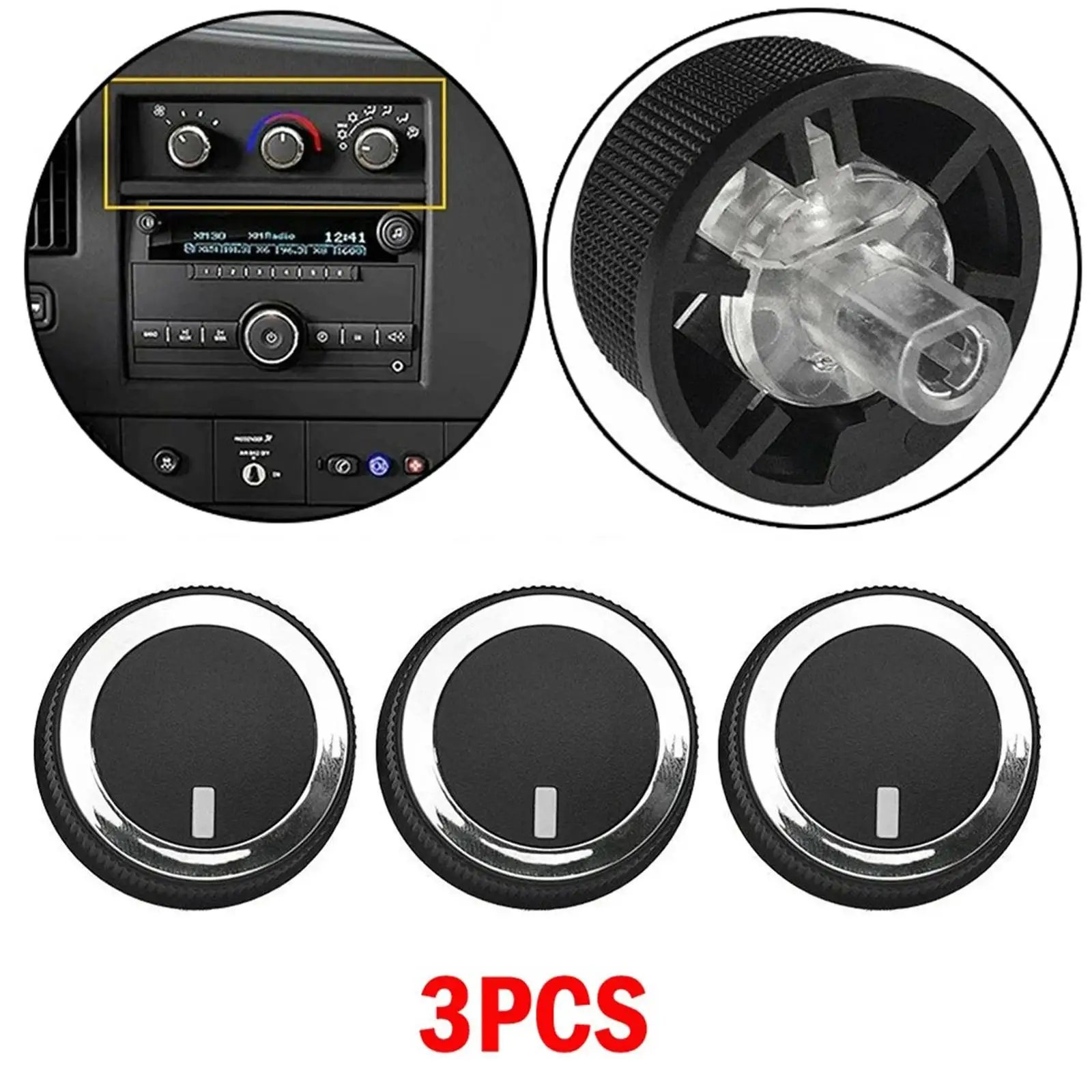 3Pcs   Temperature Switch Knob 84793085 for 2500 3500 Easily Install ,Bl k Durable Direct Repl es