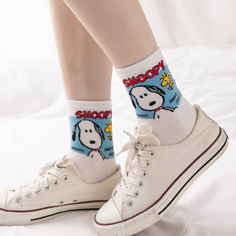 Snoopy Socken Student Sport lässig atmungsaktive Strümpfe Cartoon Animation kreative Socken Jungen Mädchen Modetrend lässige Socken