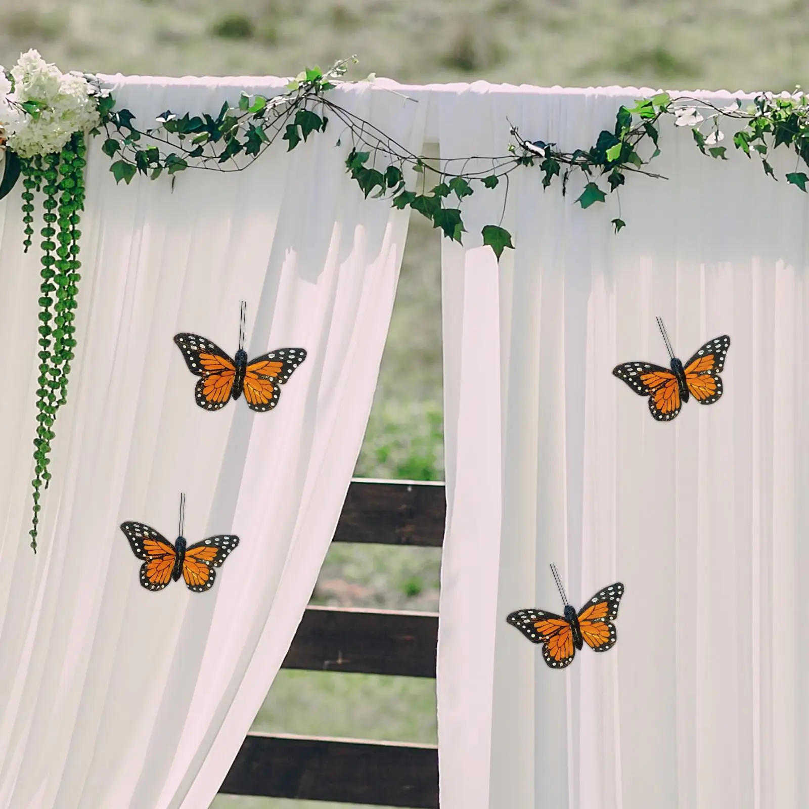 10x Monarch Butterfly Wall Decor Crafts 3D Butterflies for Party Home Wall