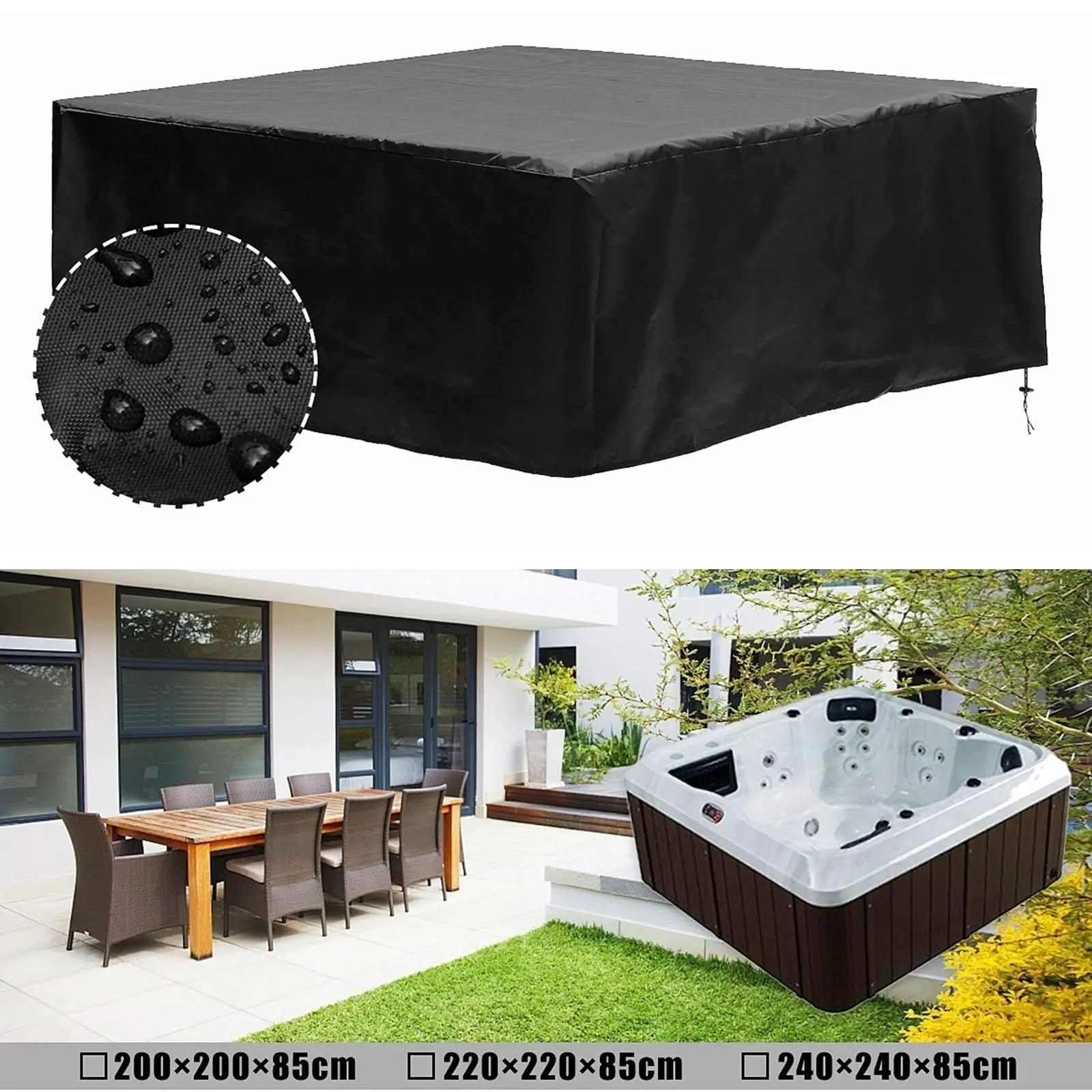 Hot Tub Cover  Protective Cover Windproof Guard Bathtub for 