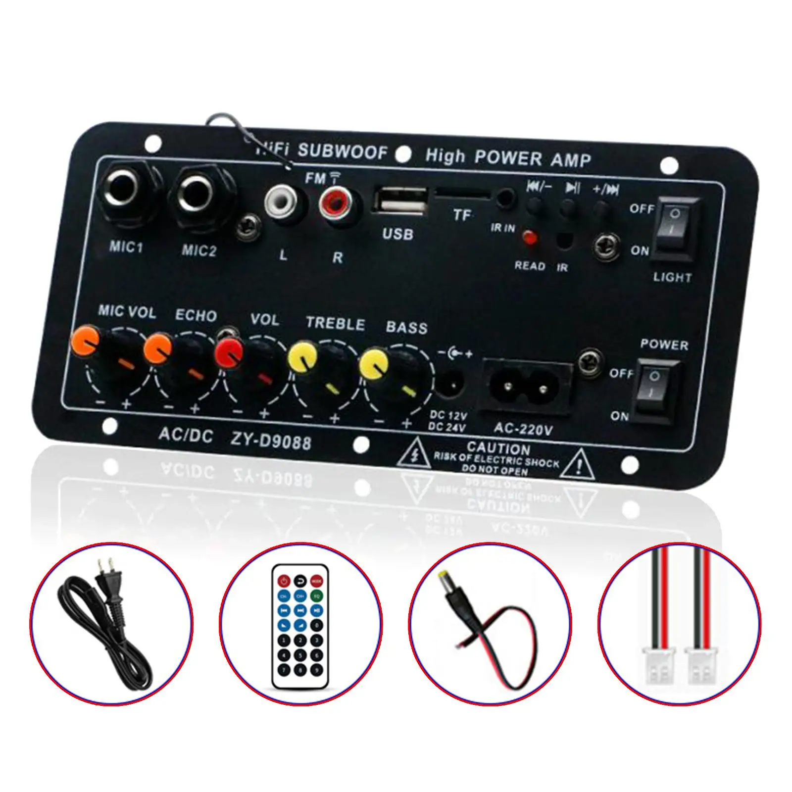 Amplifier Board with Remote Control High Power Stereo Subwoofer Amplifier for Home Store Theater Speakers US