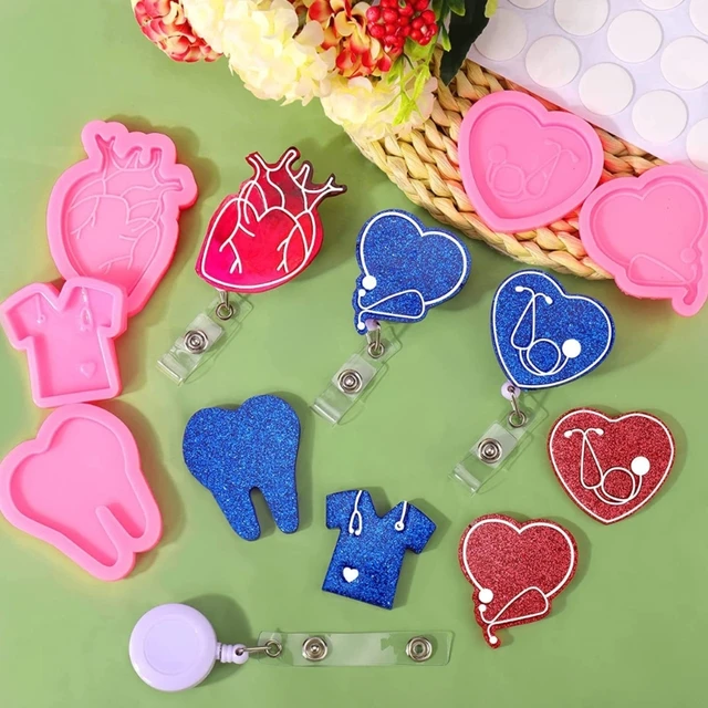 Heart T-Shirt Tooth Badge Reel Silicone Mold Doctor Theme