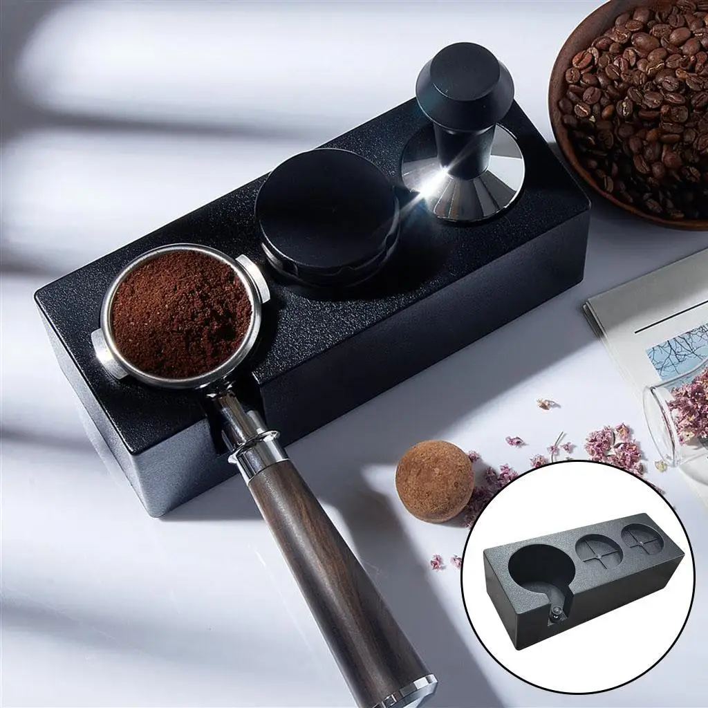 Adjustable Espresso Tamper Mat Stand Coffee Maker Support Base Rack for Restaurant Multi-hole