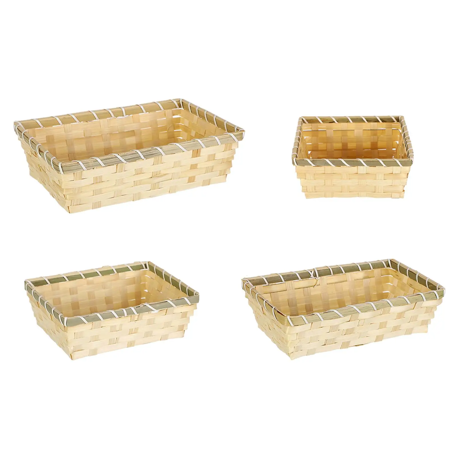 Storage Basket Multipurpose Woven Sundries Bread Basket Food Serving Basket for Office Closets Pantry Shelves Kitchen Bathroom