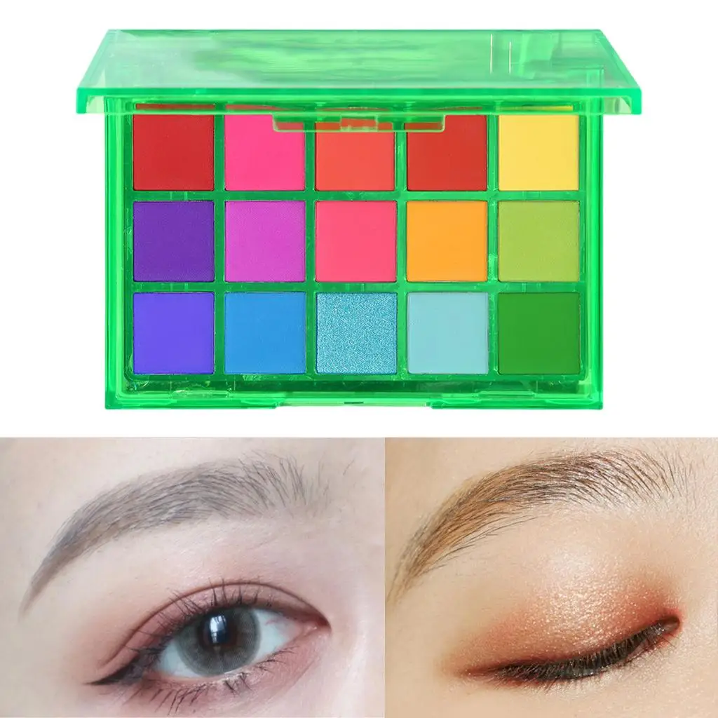 15 Colors Powder Eyeshadow Palette for Smoky Makeup Easy Apply Professional