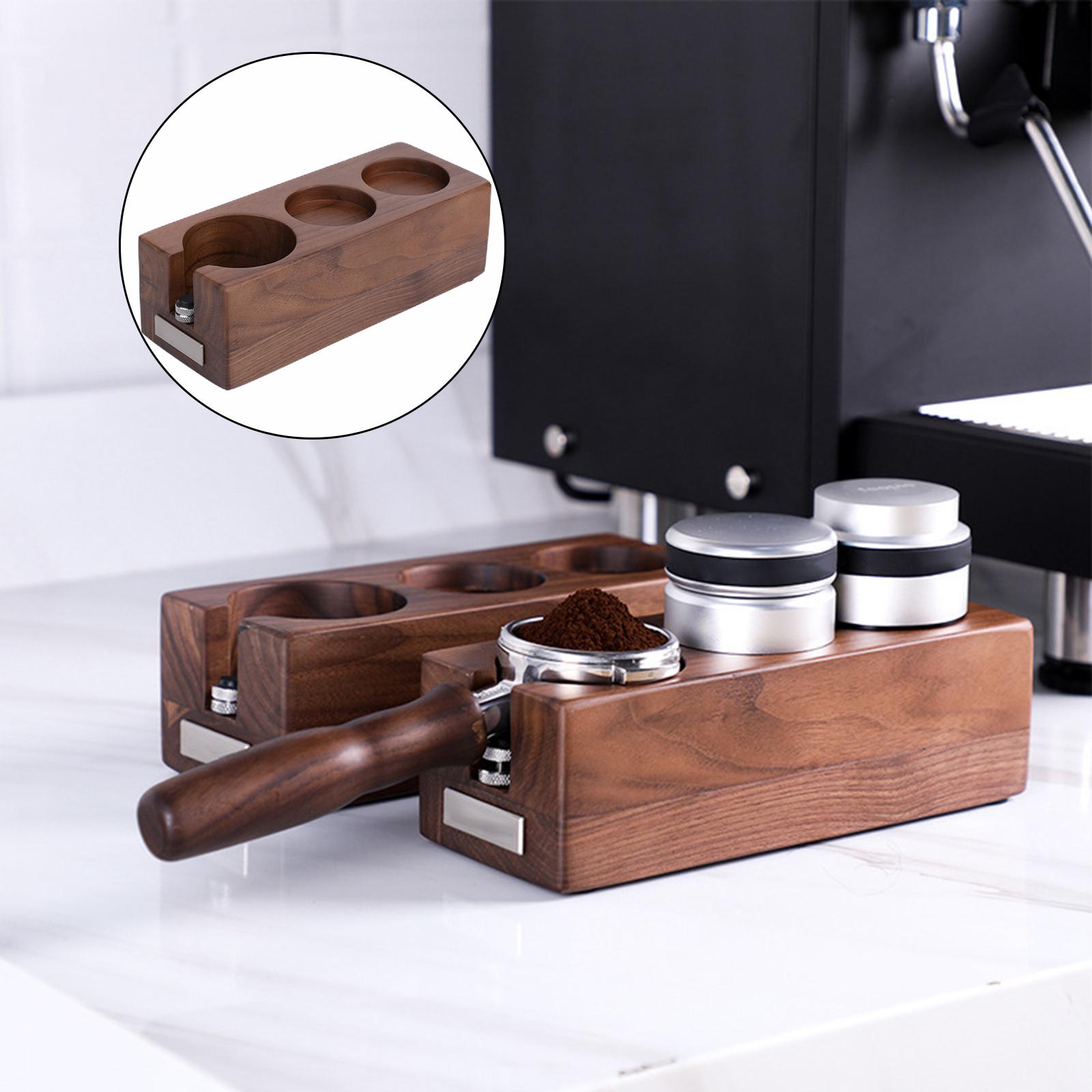 Solid Wood Tamping Station Espresso Tamper Holder Espresso Tamper Mat Stand for Barista