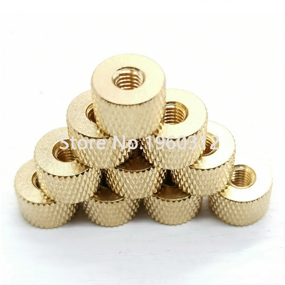 M2 M2.5 M3 M4 Brass Cylindrical Knurled Thumb Nut fo Water Cooling PC Case Model 
