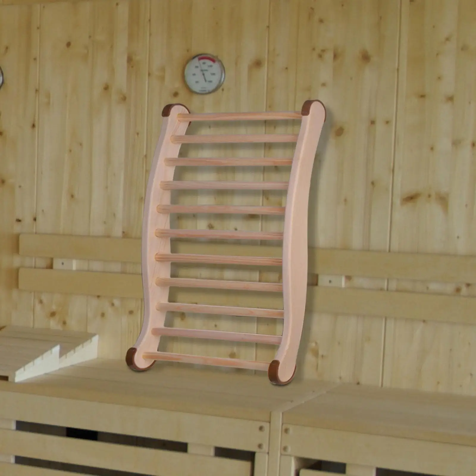 Sauna Backrest Head Support Wood Sauna Chair with Back for Sauna Barrel