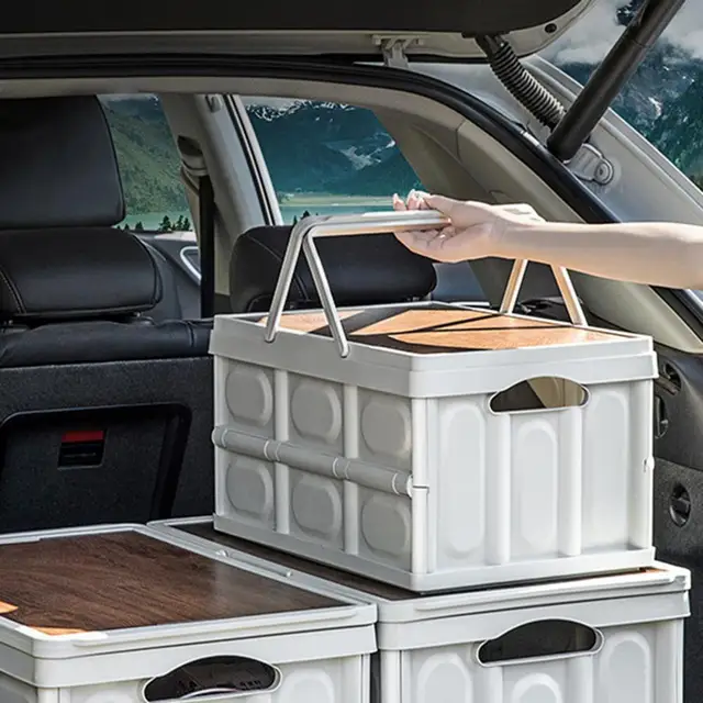 Aufbewahrung sbox Camping Auto Kofferraum Veranstalter täglichen Gebrauch  Griff Design faltbar große Kapazität halten ordentlich platzsparend  abnehmbaren Deckel - AliExpress