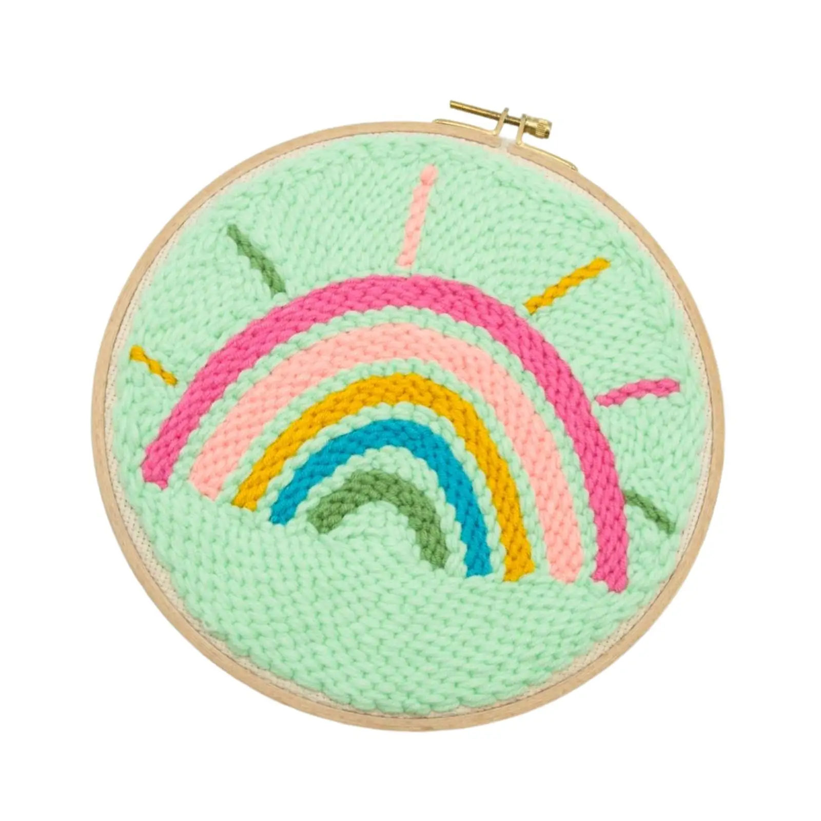 Punch Needle Embroidery Starter Kits Rainbow Landscape Instructions Rug Hooking Kit Punching Needle Needlework Sewing Beginner