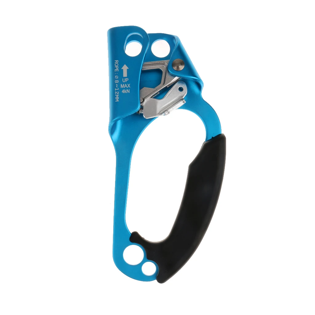 Left/Right Hand Ascender Climbing Equipment for 8-12mm Rope Safety Tool