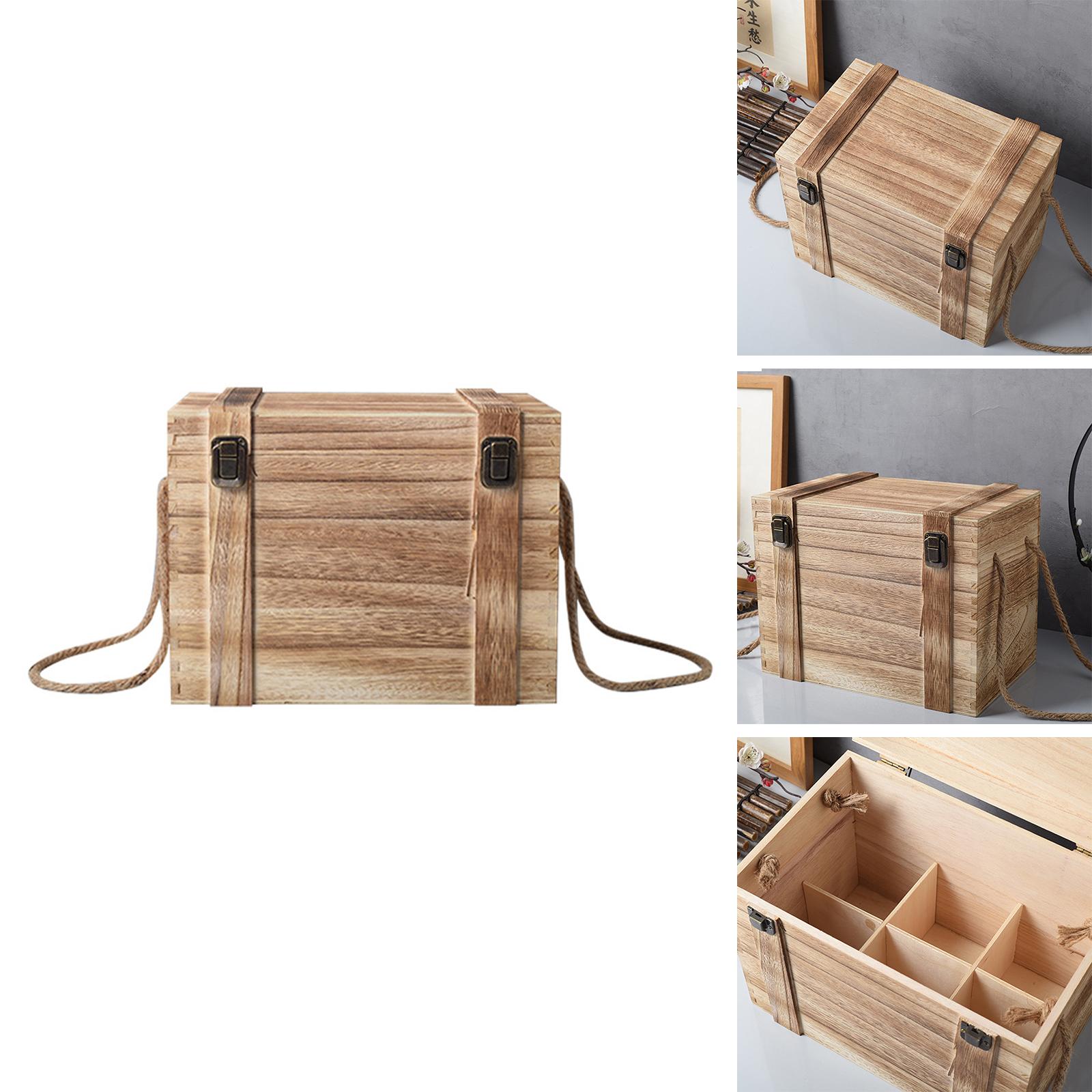 Wood Storage Box Accessories for Kitchen Living Room Storage Room