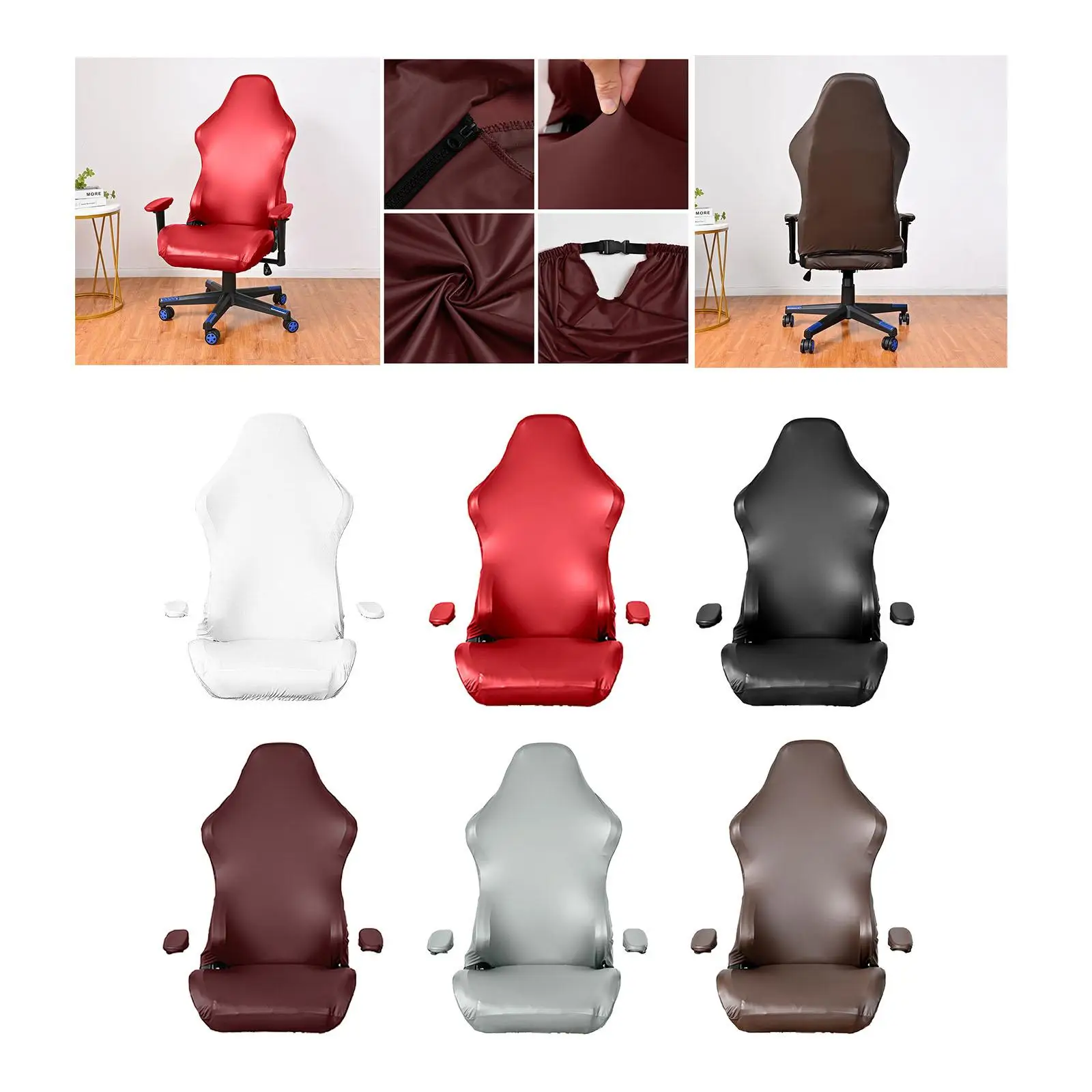 Universal Gaming Chair Slipcovers Stretch Washable Ergonomic Armchair Gaming Chair Protector for Swivel Chair Office Chair