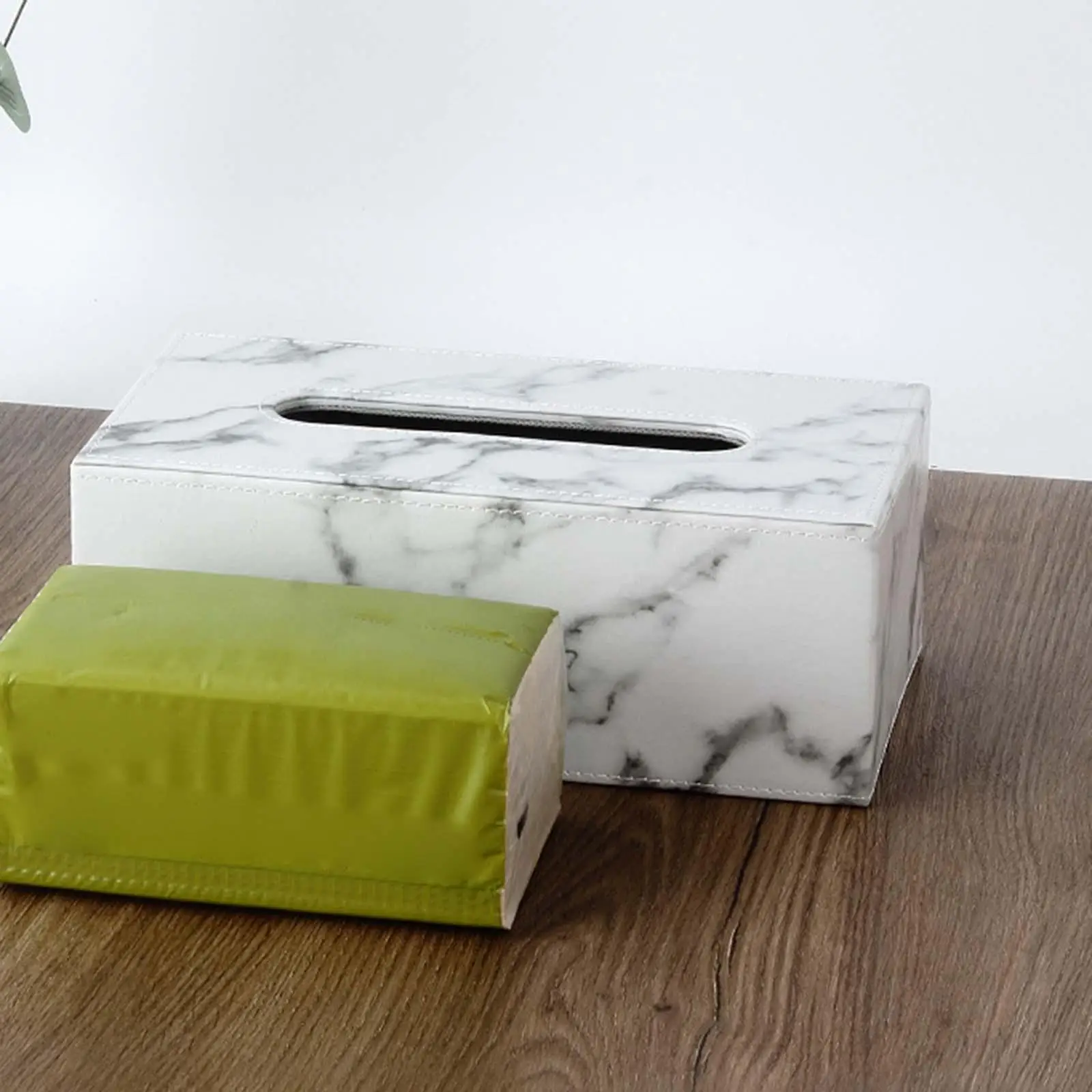 PU Tissue Box Cover Facial Tissues Holder with Magnetic Bottom Storage Modern Paper Napkin Case for Bathroom Dresser Living Room