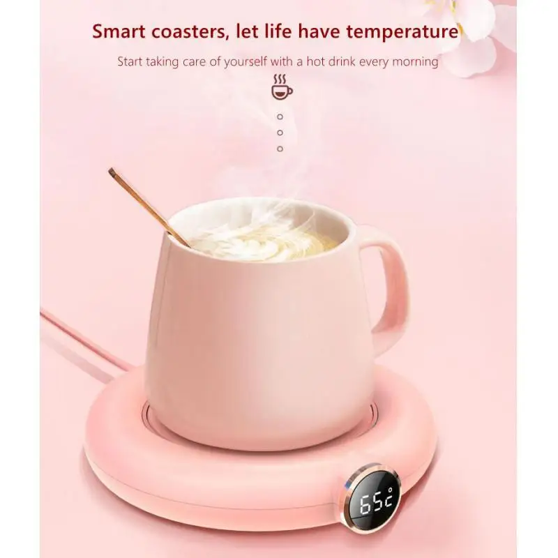 Smart USB Coffee Mug Warmer Office Desktop Heating Cup Warmer 10W LED Display for Coffee Milk Tea Keep Drink Warm