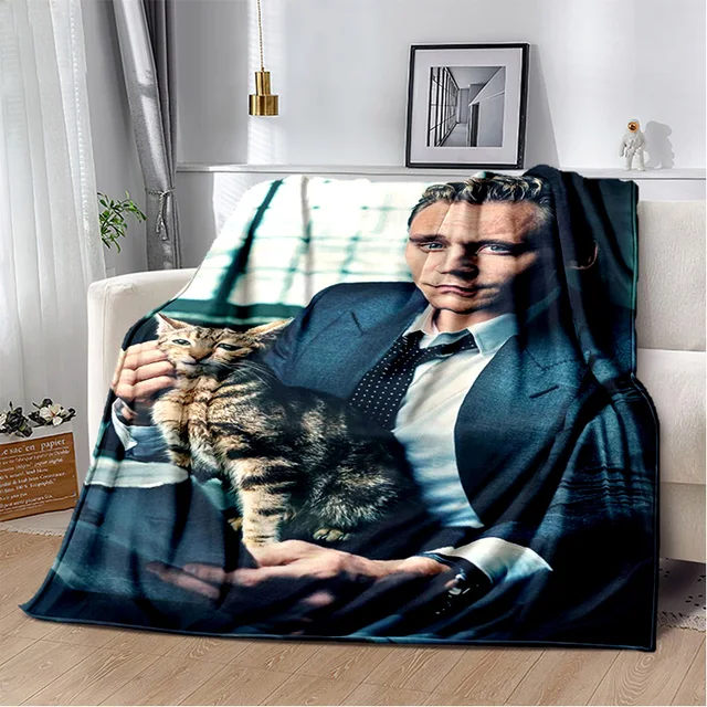 Tom Hiddleston Collage Plaid Actor Soft Plush Blanket,Flannel