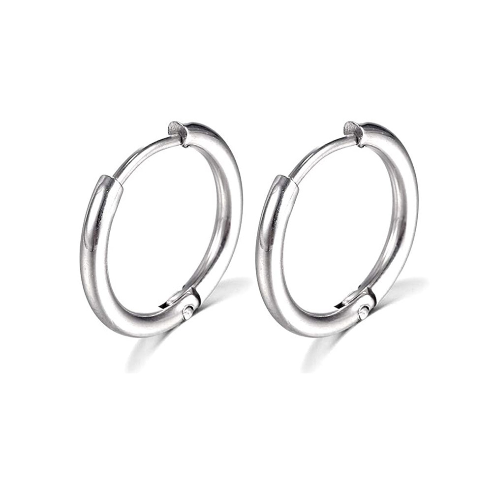 2 Teil/satz Einfache Edelstahl Hoop Ohrringe Für Frauen Männer Mode Nicht Verblassen Runde Kreis Ohrringe Schmuck pendientes para mujer – Detail 7