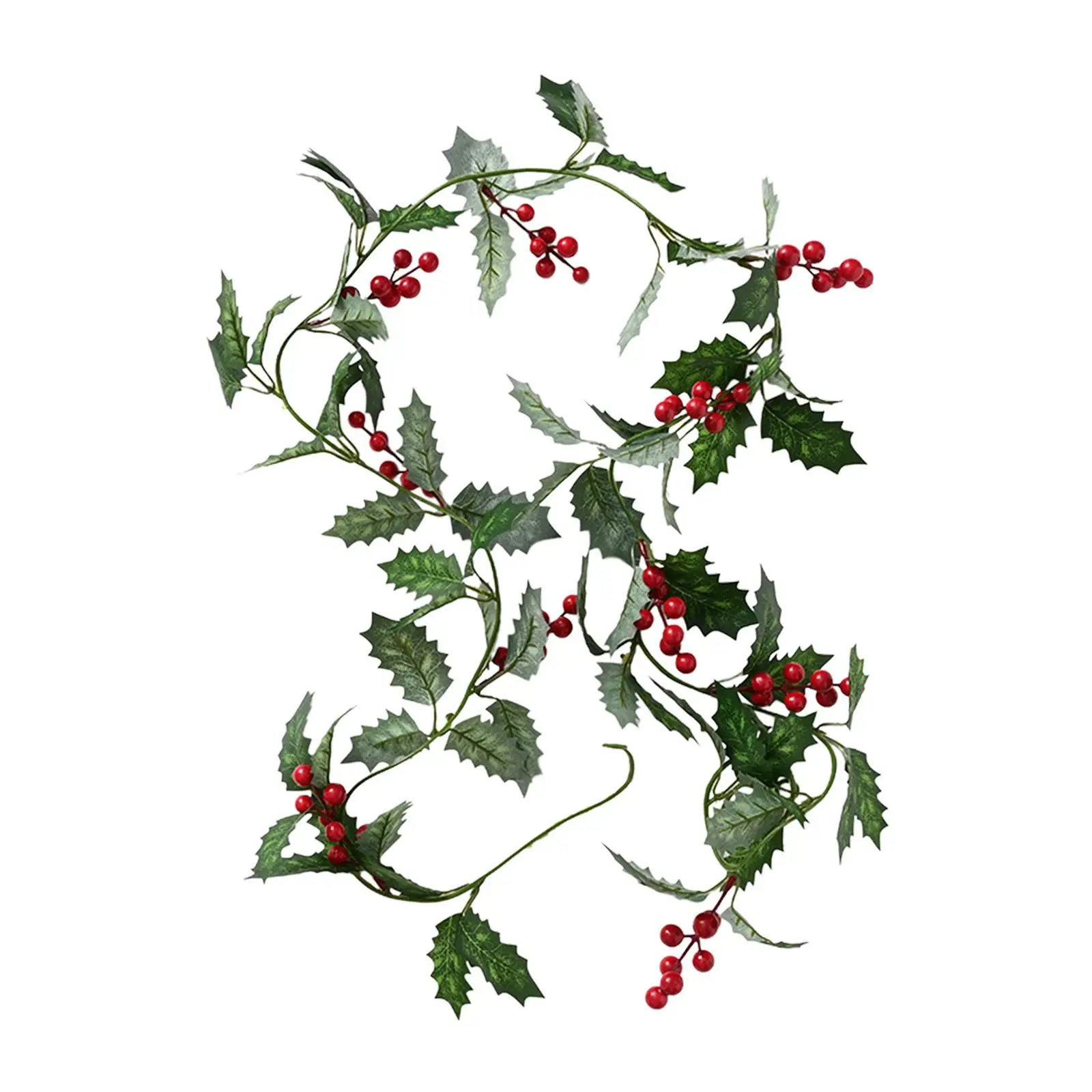 Artificial Christmas Leaves Red Berries Vine Garland 200cm Christmas Wreath
