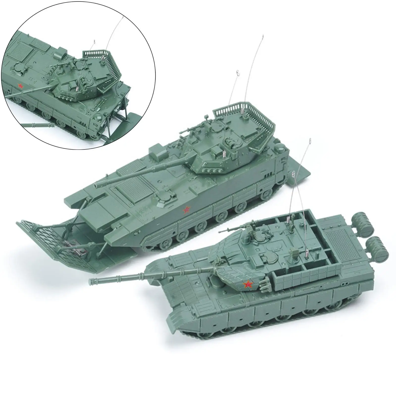 2Pcs 1:72 Vehicles Model Set , Tank Model ,Armored Patrol Car ,Building collection Action Model for Game