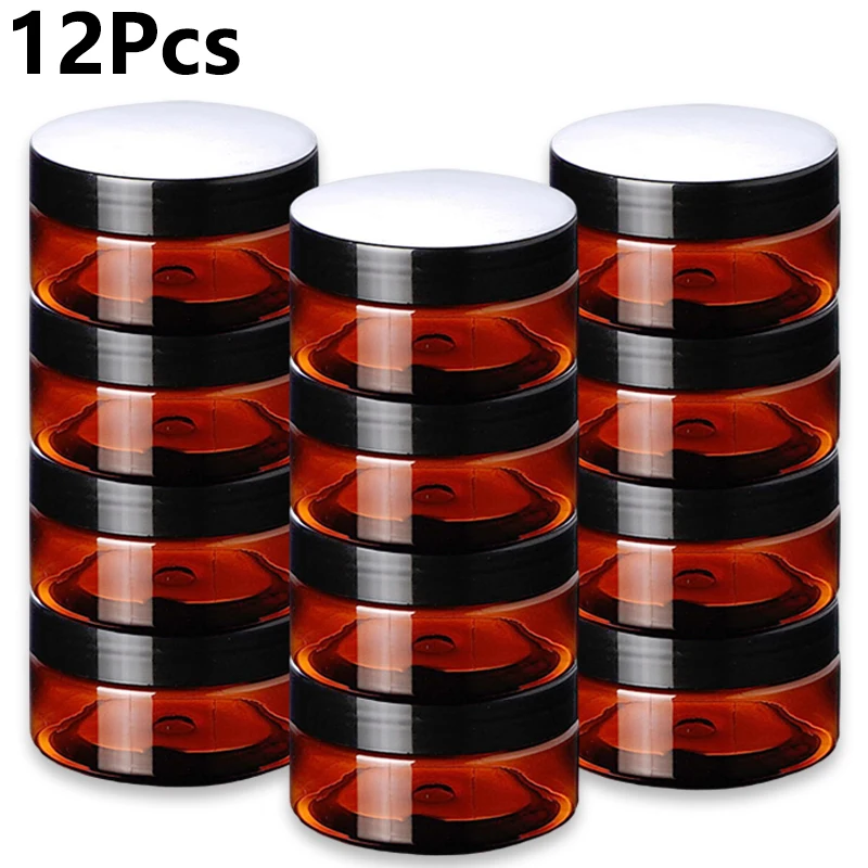 Best of 12Pcs 100g Amber Plastic Jars With Black Lids Empty Shampoo Lotion Pots Refillable Face Cream Cosmetic Containers For Travel Reviews & Tips