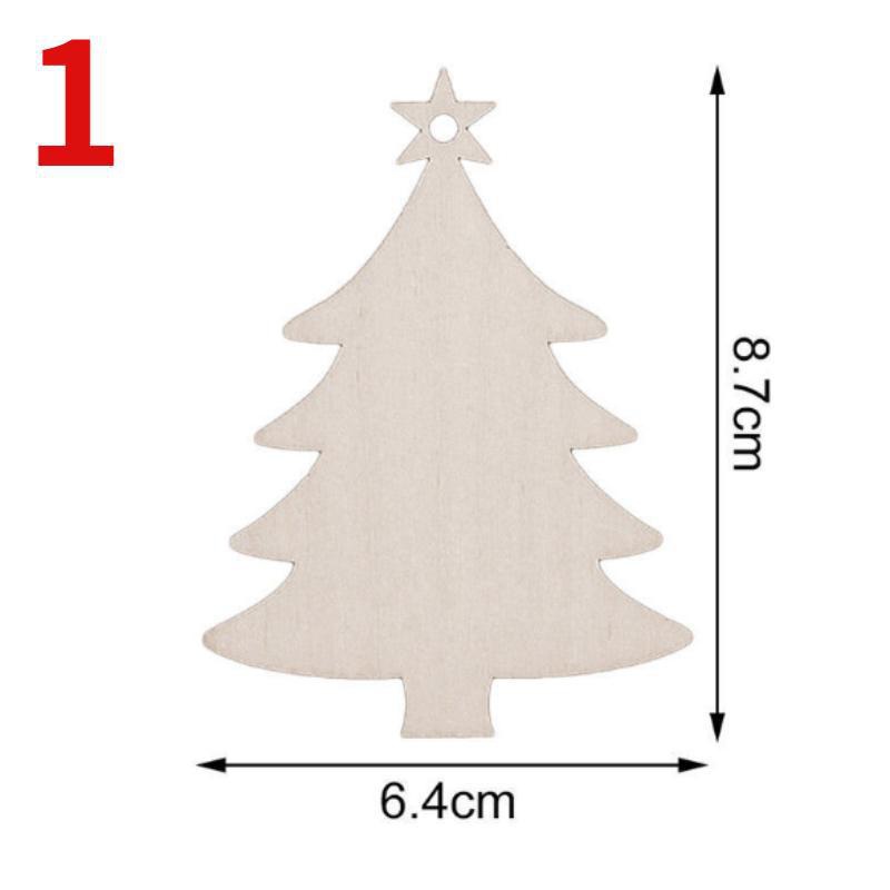 10 Teile/beutel Holz Weihnachtsdekorationen Kreative Weihnachtsbaum Anhänger Urlaub Party Zuhause DIY Dekoration – Detail 1