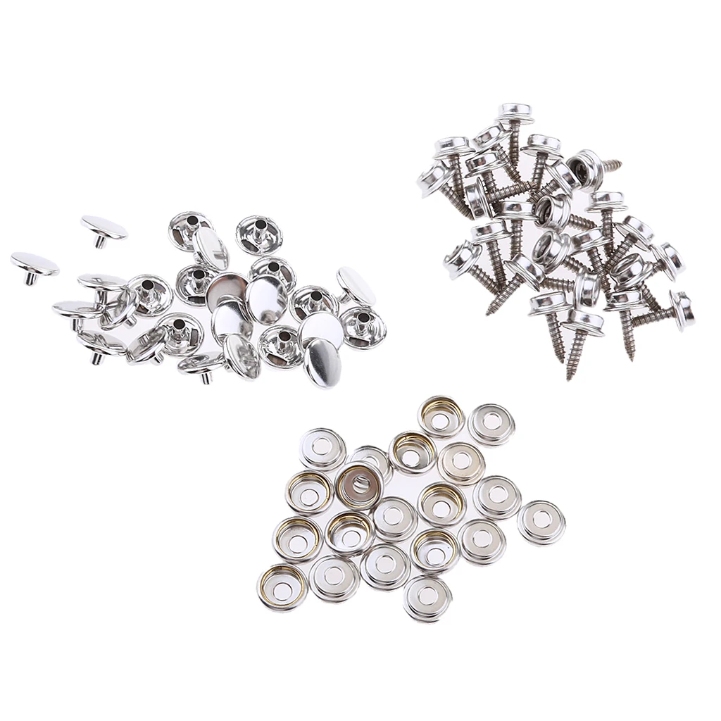 75 Button 15mm Screw Studs Fixing Socket for Boat Canvas Tent Cover