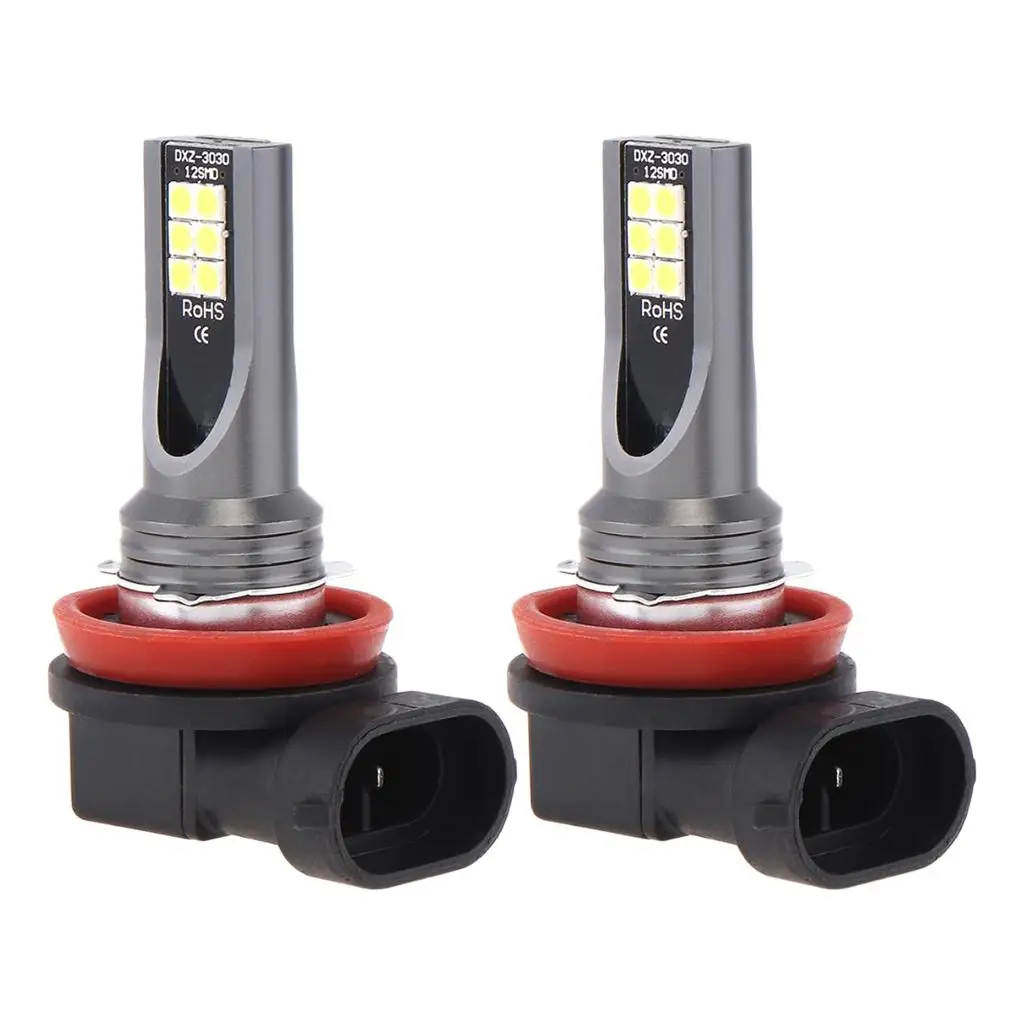 2x H11 H8 3030 LED Bright White Fog Lights Driving Light Bulbs Car/Truck