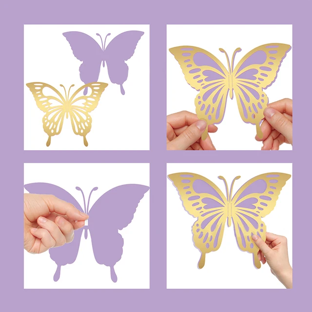 14Pcs Large 3D Butterfly Party Decorations with Pearls - 12inch 2 Layer Big Paper  Butterflies Set Comes in 2 Sizes Giant - AliExpress