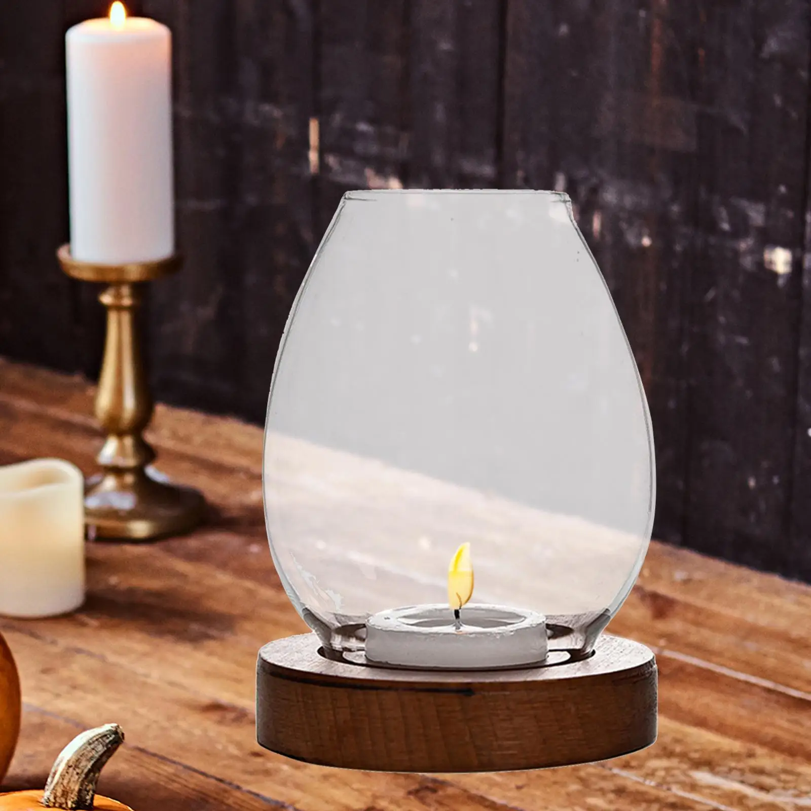 Clear Glass Candle Holders Modern Windproof Lightweight Creative Votive Bowl for Ornament Countertop Restaurant Wedding Dating