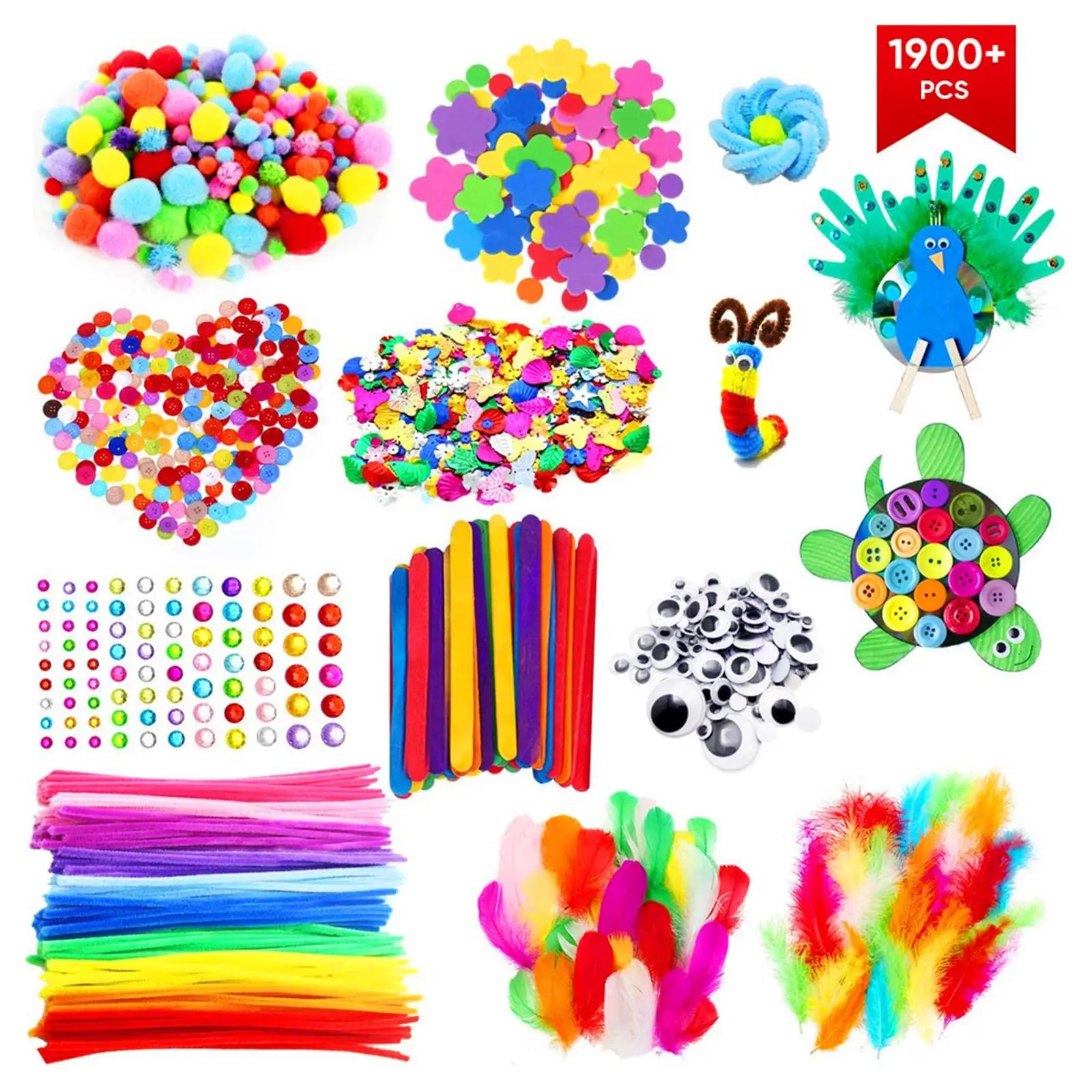 Arts Crafts Supplies for Kids Assorted for  Projects DIY Materials