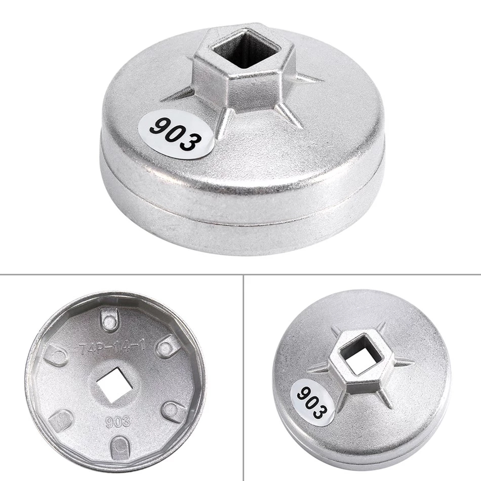 Ölfilterschlüssel 74 mm 14 Zähne Aluminium-Steckschlüssel-Entferner-Werkzeug für BMW für AUDI für Benz Ölfilterschlüssel Auto-Werkzeug – Detail 7