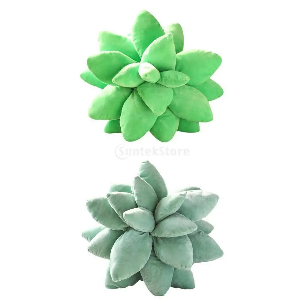 2x 3D Succulents Throw Pillow Novelty  Sofa Bed Home Decoration Toy