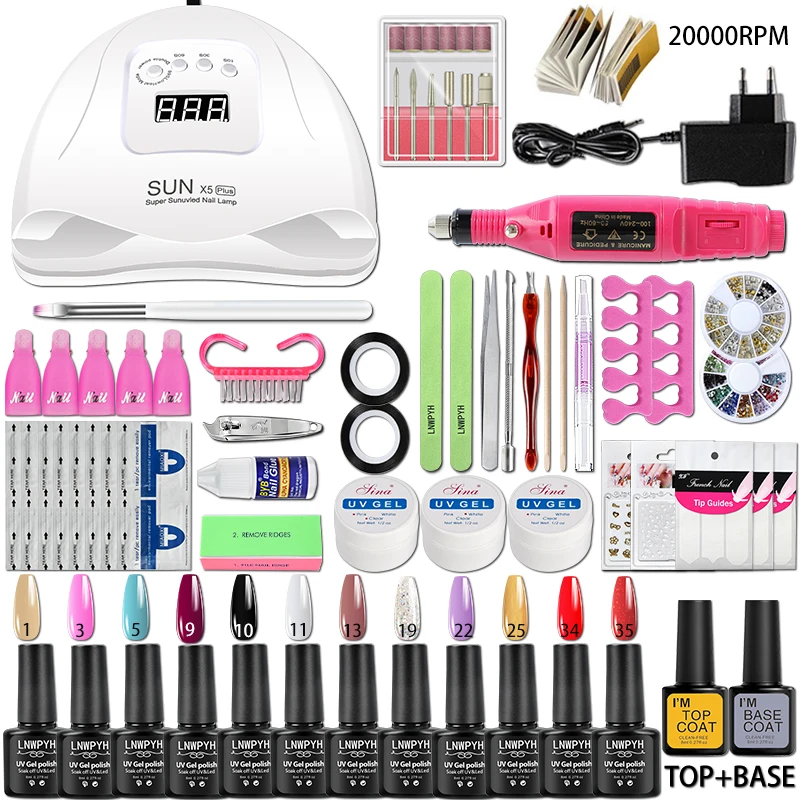 Manicure Set with Acrylic Nail Gel Kit and Electric Nail Drill