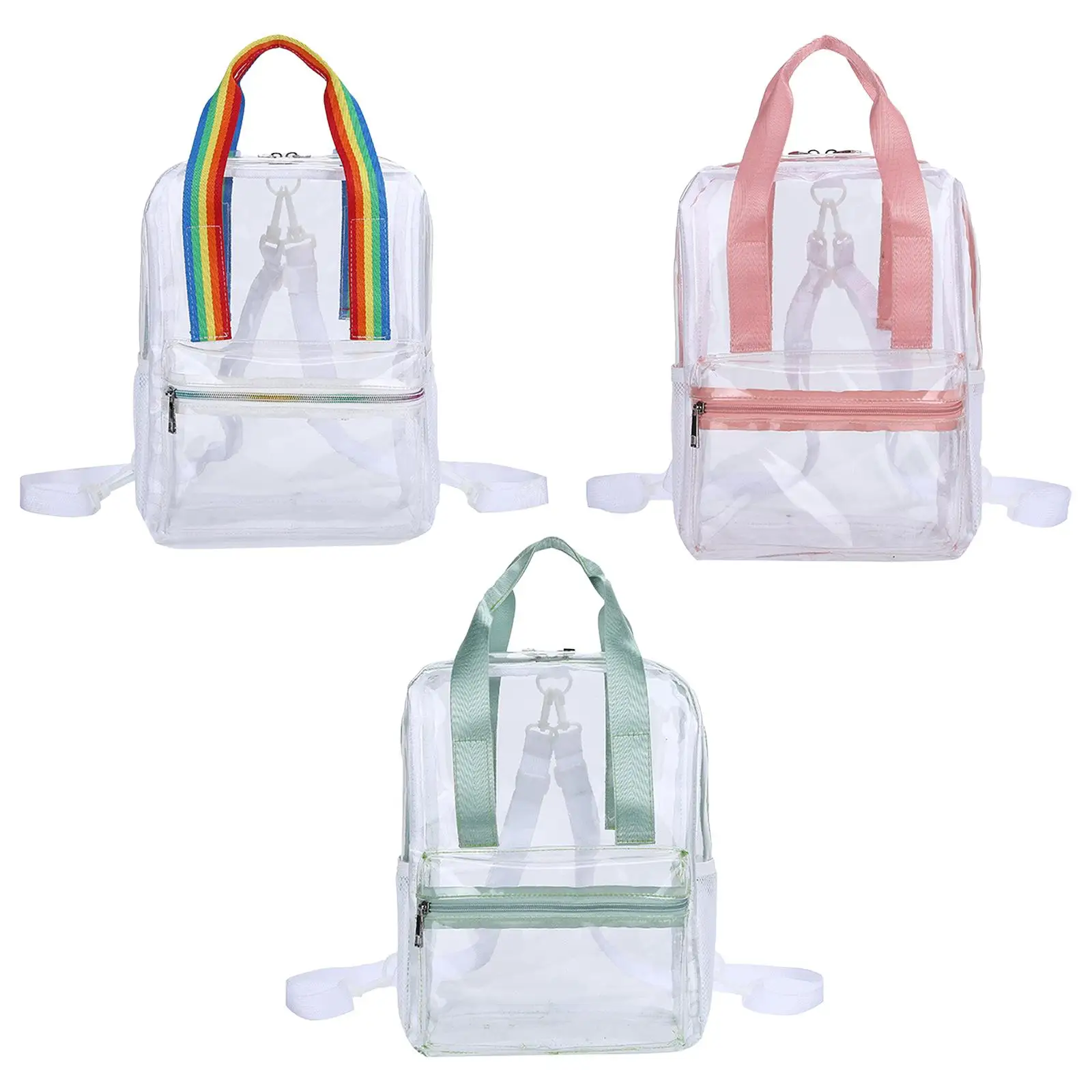 PVC Backpack Girls Boys Large Rucksack with Front Pocket Transparent Bag School for Hiking Outdoor Concert Swimming Sports