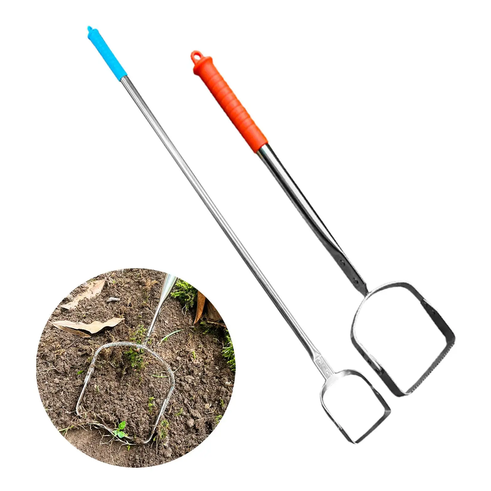 Garden Hoe Tool Durable Long Handle Handheld Loop Hoe Weeding Rake for Planting Loosening Soil Weeding Farm Vegetables