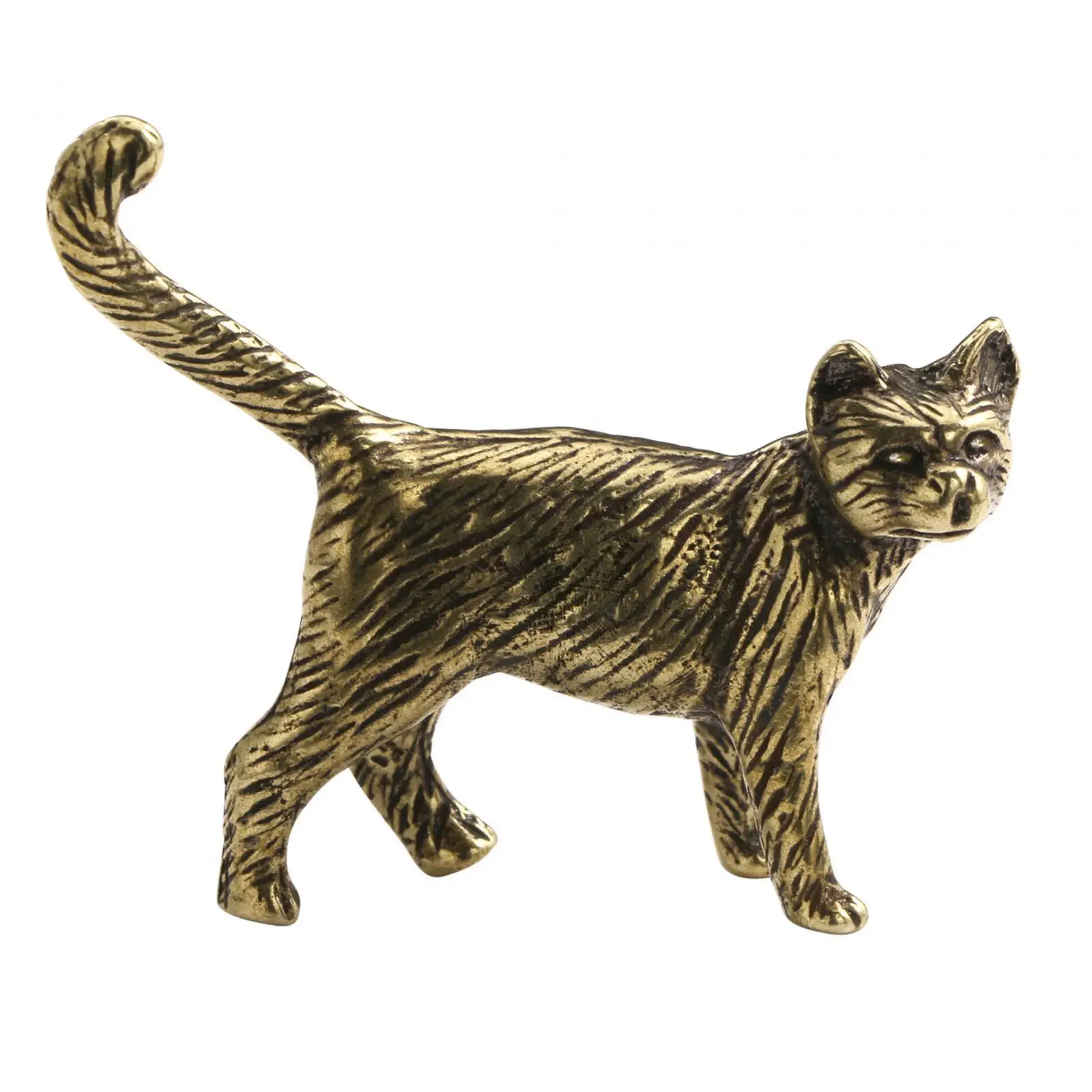 Cat Copper Sculpture Excellent Craftsmanship Crafts Collectible Animal Figurine