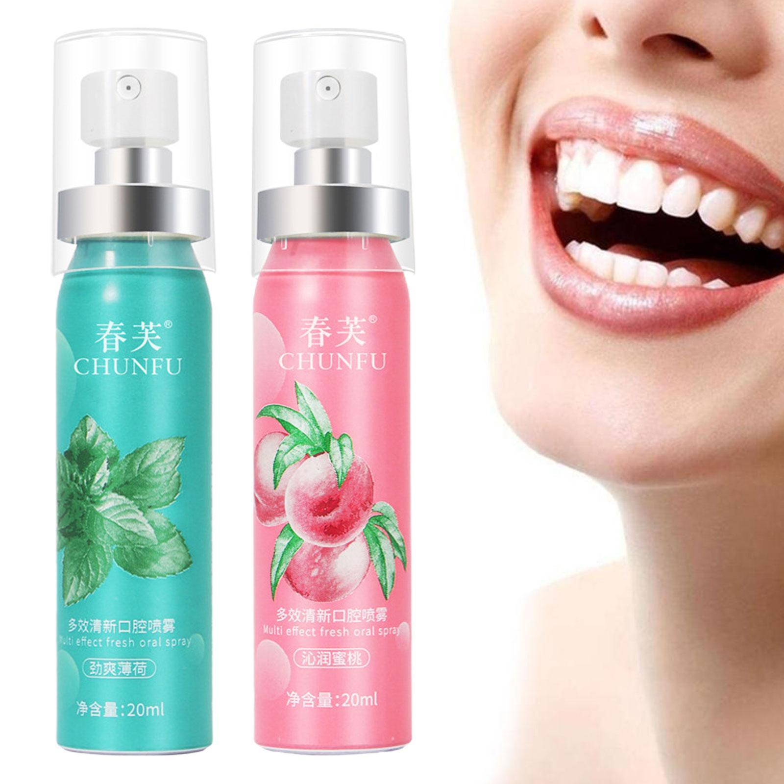 Best of 20ml Halitosis Freshener Treatment Fruity Breath Peach Mint Breath Freshener Spray Mouth Odor Spray Refreshing Liquid Care Reviews & Tips