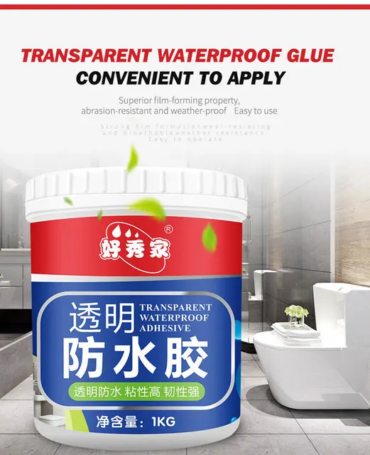 1L Waterproof Glue Exterior Wall Transparent Waterproof Coating Bathroom  Roof Polyurethan Waterproof Transparent Waterproof Glue - AliExpress