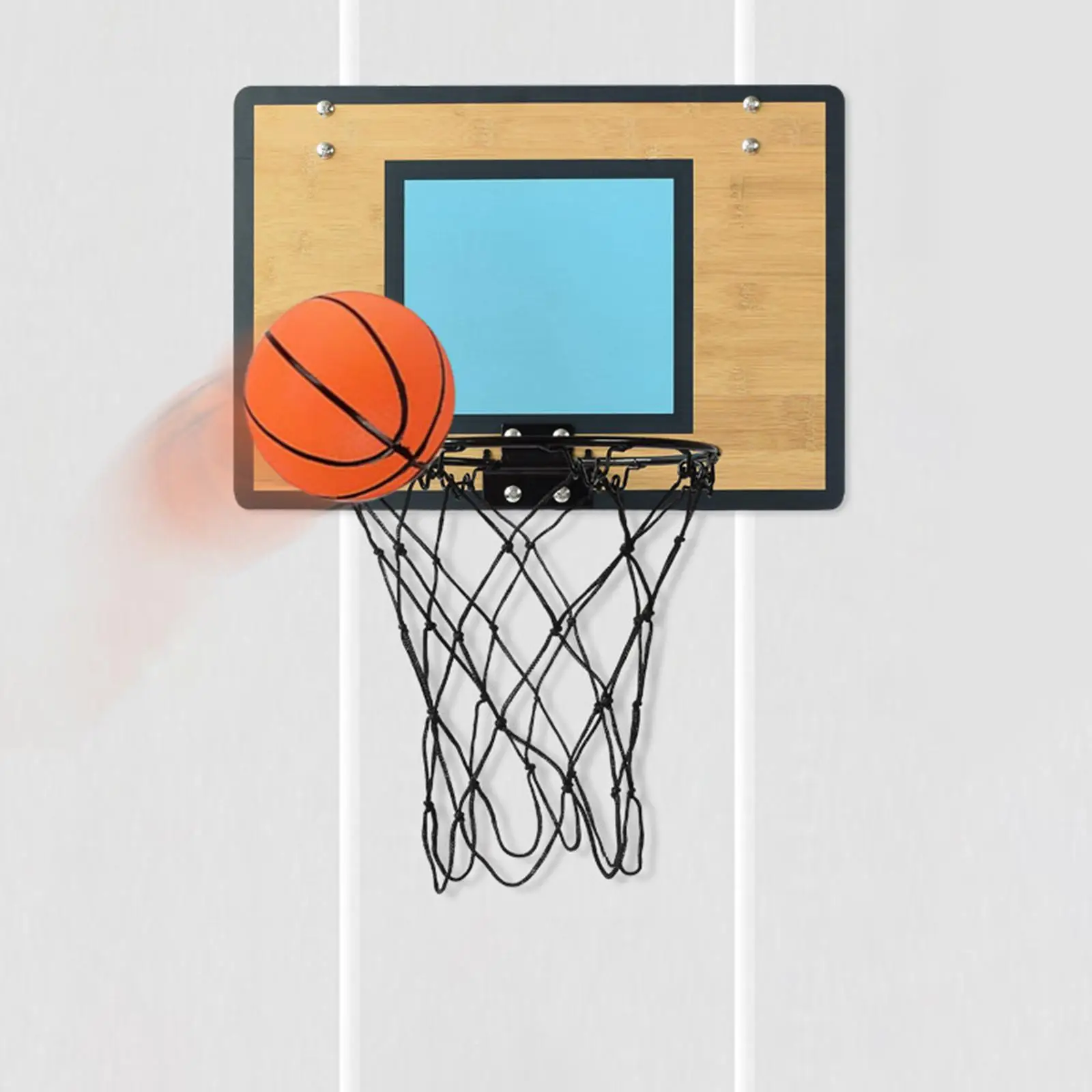 Mini Basketball Hoop over The Door Bamboo Backboard Basketball Goal Basketball