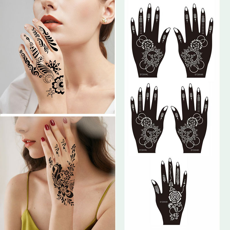 Best of Henna Tattoo Stencil For Hand Temporary Tattoo Templates Mehndi Stencil Designs For Women Painting Tattoo Flowers Reviews & Tips