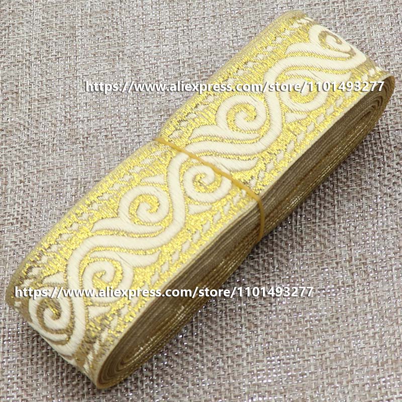 Description Picture 6 of item7 Yards 3.3cm Jacquard Ribbon Geometric Pattern Ethnic Lace Trim Embroidered Woven Webbing Tape For Cloth Bags Sewing Fabric
