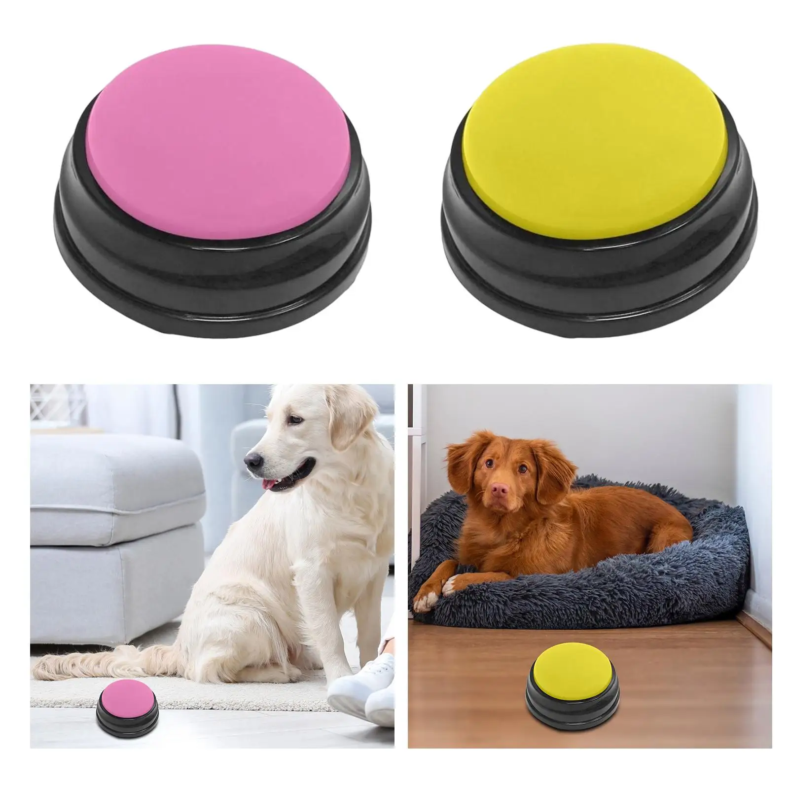 2Pcs Recordable Sound Buttons Kitten Cat Dog Interactive Toys Kids Learning