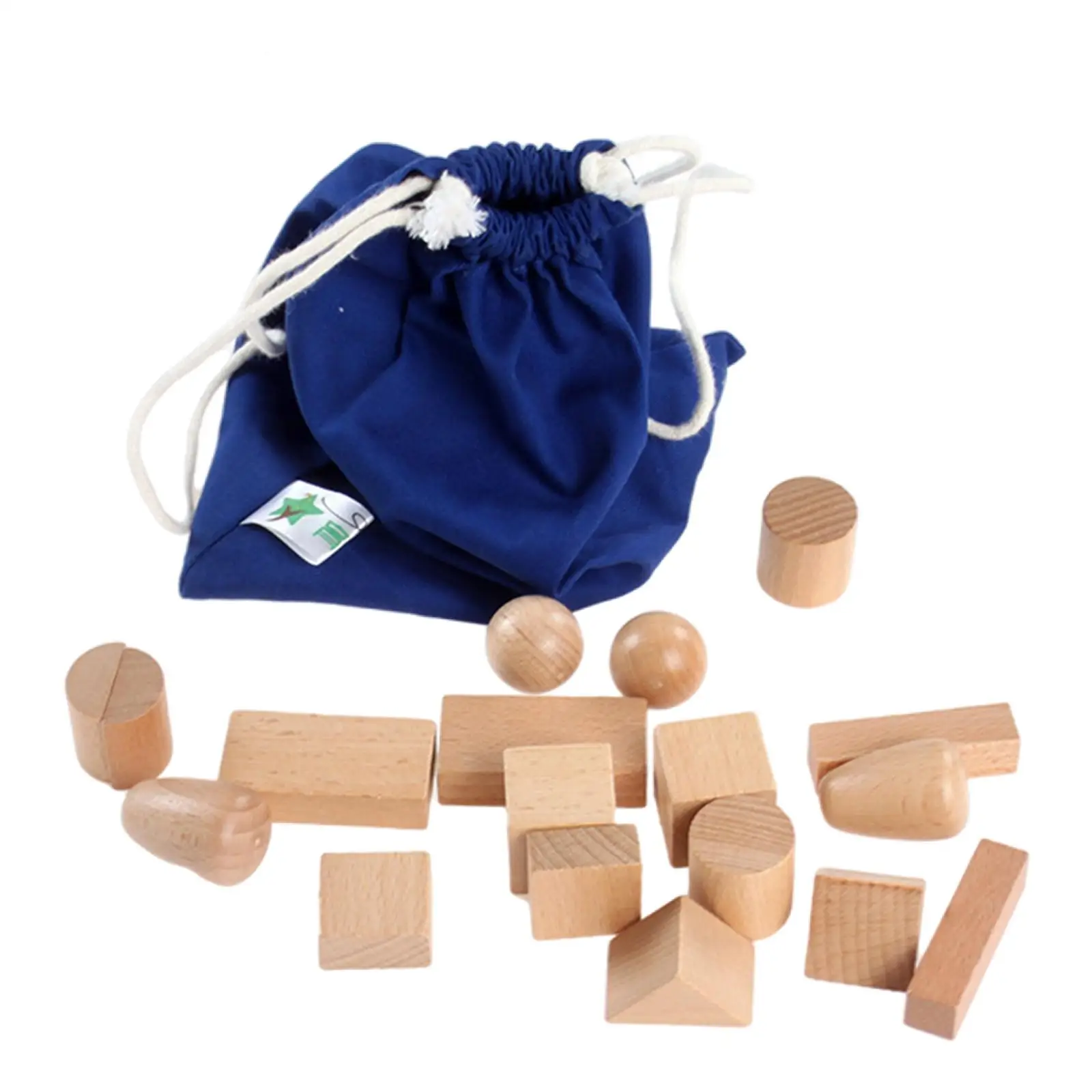 18x Wooden Geometry Blocks Building Blocks Set Educational Toys DIY for Kids