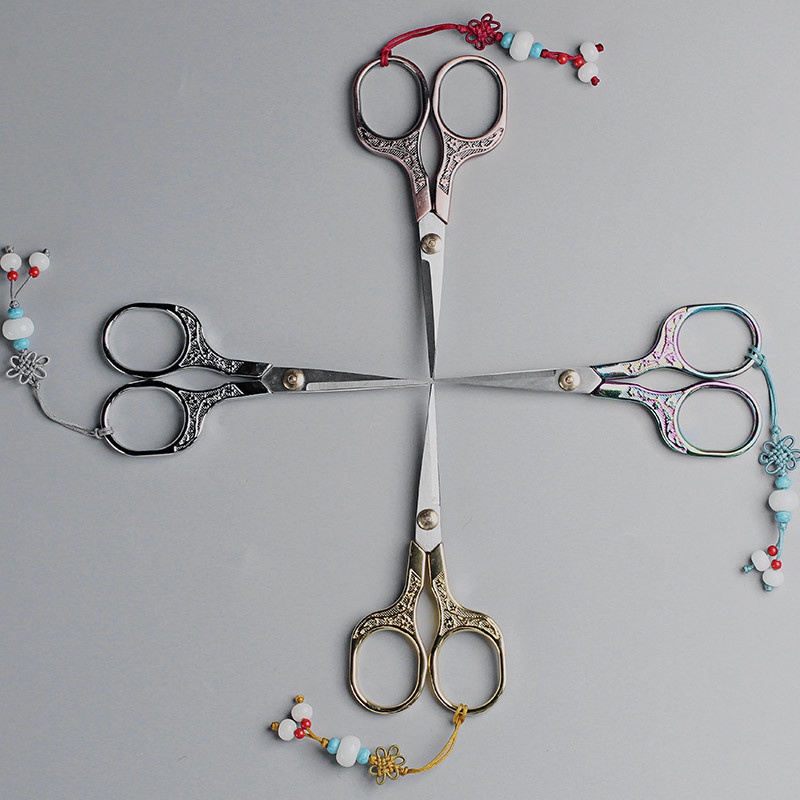 Vintage-Bastelschere aus Edelstahl mit quadratischem Griff, Haushalt, DIY-Stickgarn zum Nähen, Schneiden von Stoff mit chinesischem Knoten – Detail 6