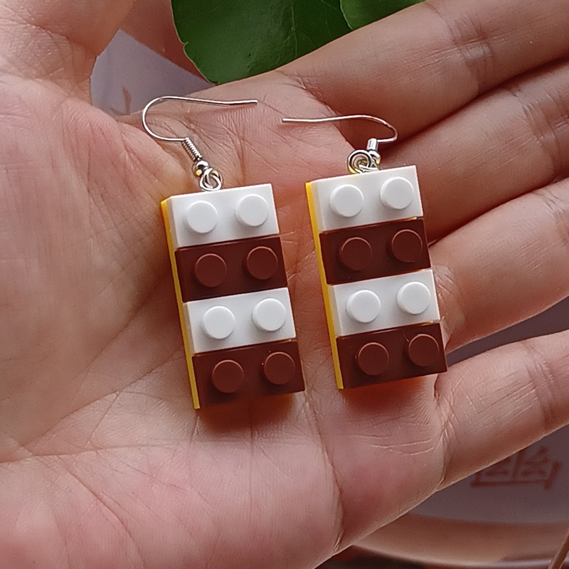 Boucle d’oreille Lego Multicolore