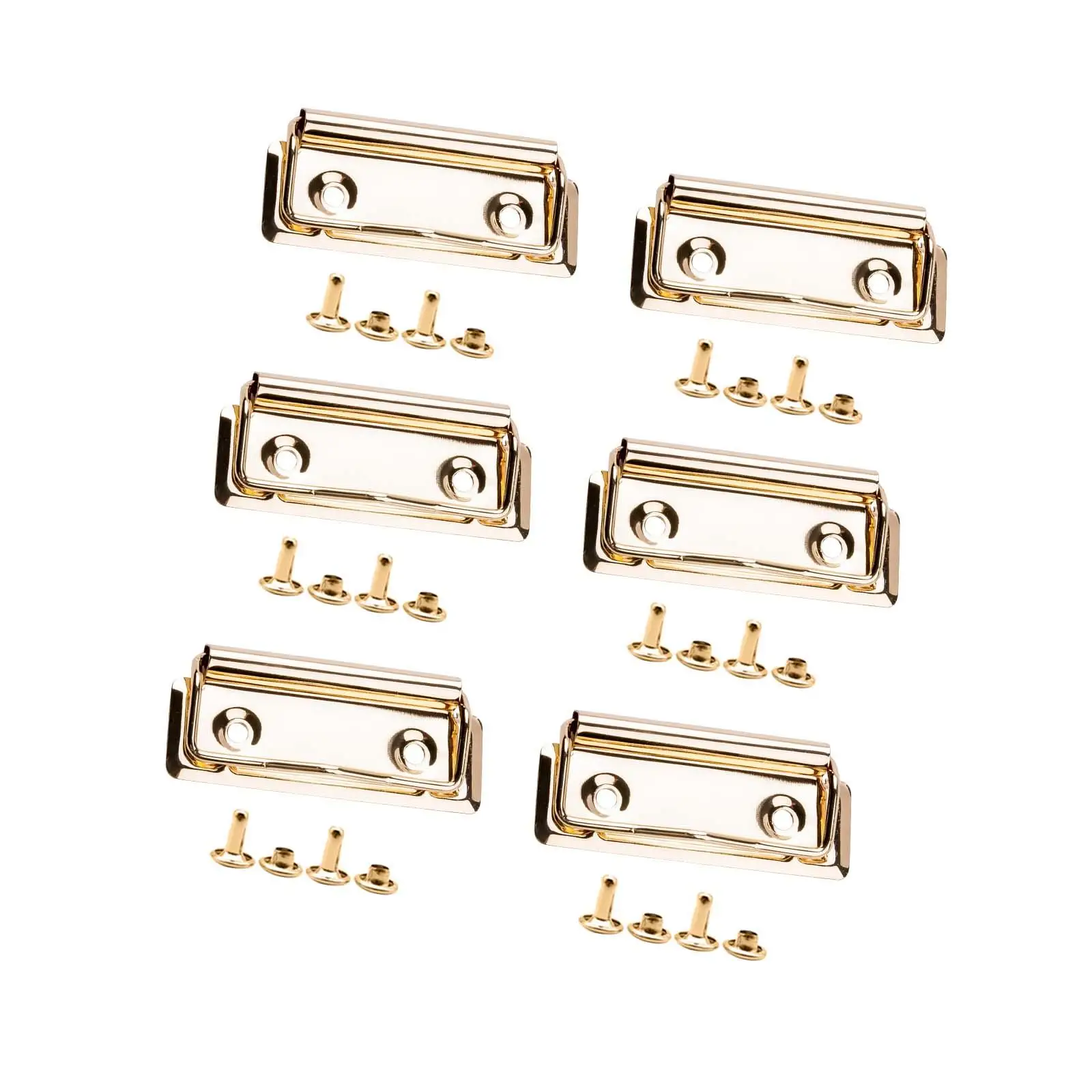 6Pcs Mountable Clipboard Clips Heavy Duty Metal Stationery Plate Holder Document File Board Clips for Stationery Supplies School