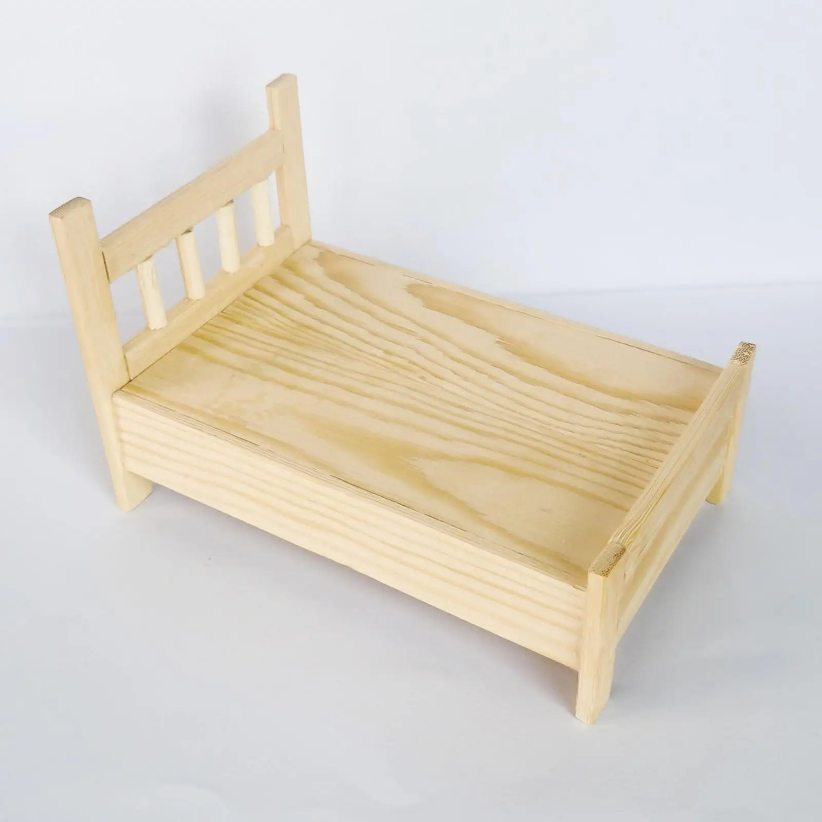 1/12 Scale Miniature Bed, Wooden Furniture Micro Landscape, Doll Accessories Decoration