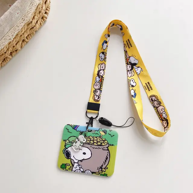 Snoopy Card Holder Stitch Horizontal Identification Card Holders Girls  Pretty Neck Strap Lanyards Name Badge Holder Card Cover - AliExpress