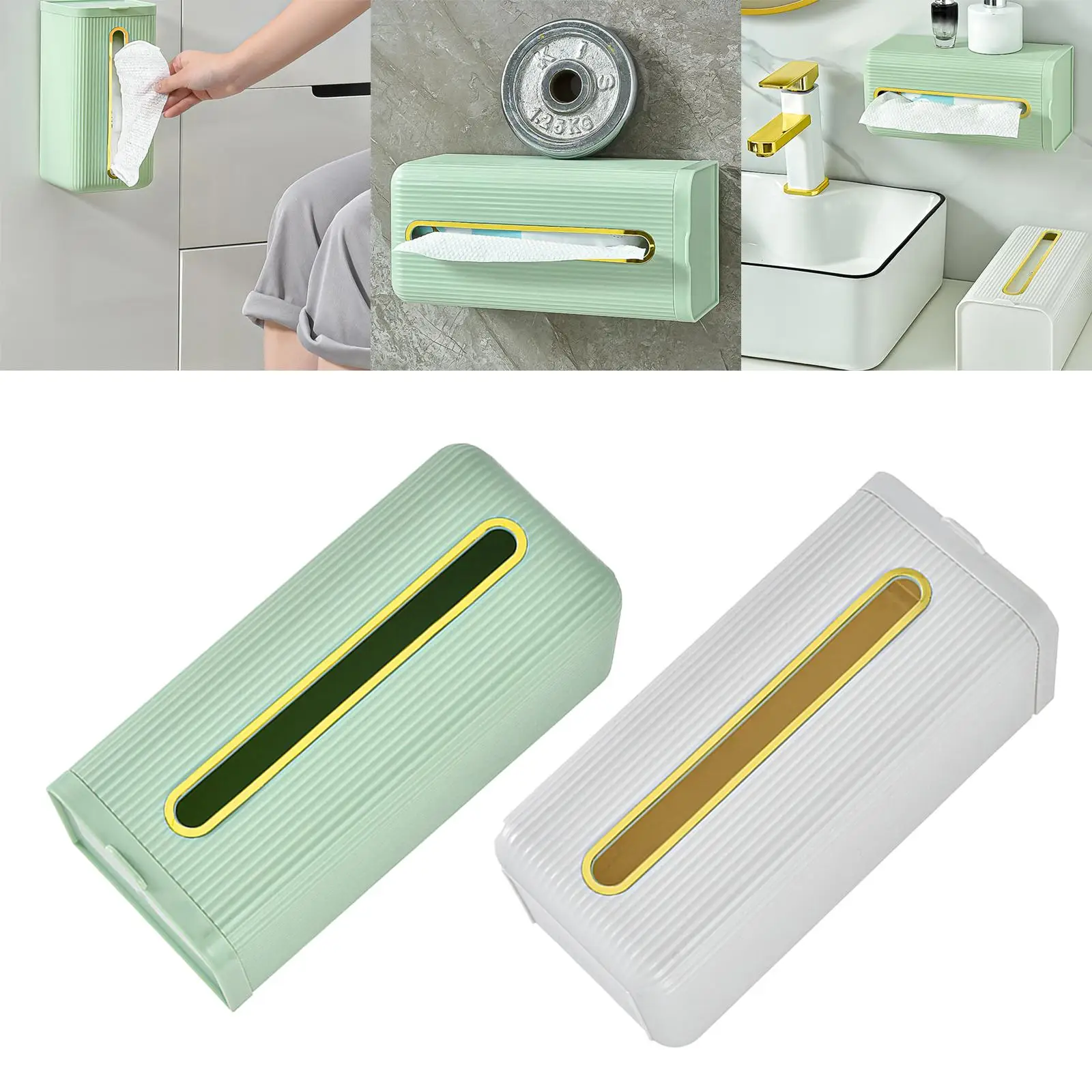 Tissue Case Wall Mounted Waterproof Decorative Dustproof Facial Tissues Container for Restaurant Bedroom Dormitory Dressers Car